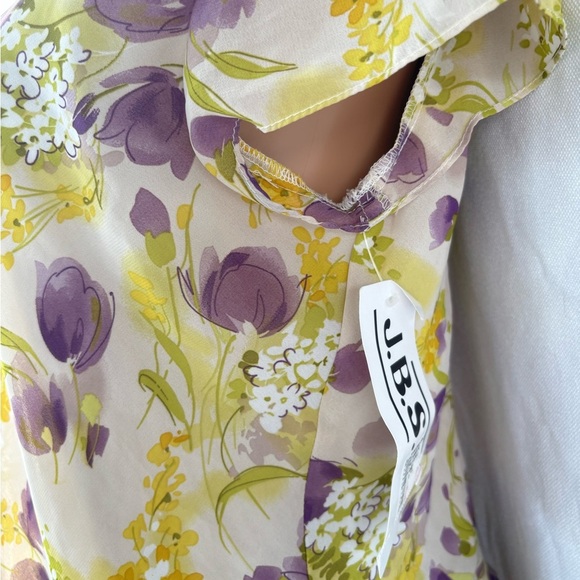 J.B.S. Purple and Yellow Midi Pencil Dress Resort Wear - Picture 3 of 16